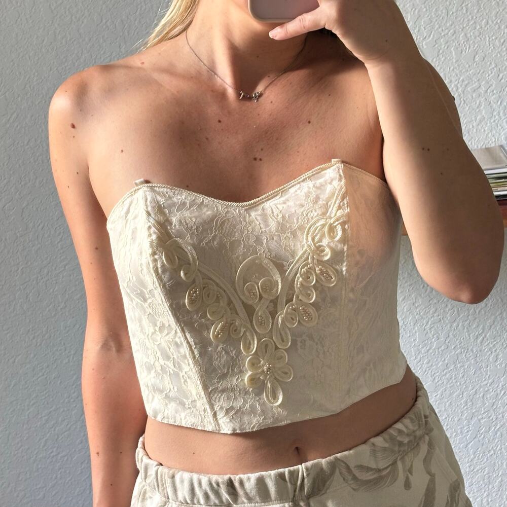 Vintage Victoria’s Secret Gold Label Bustier Corset Top SP Victorian Bridal